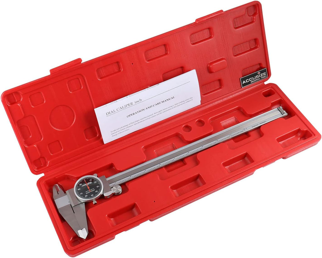 0-12'' by 0.001'' Stainless Steel Dial Caliper Pack of 2 C72978