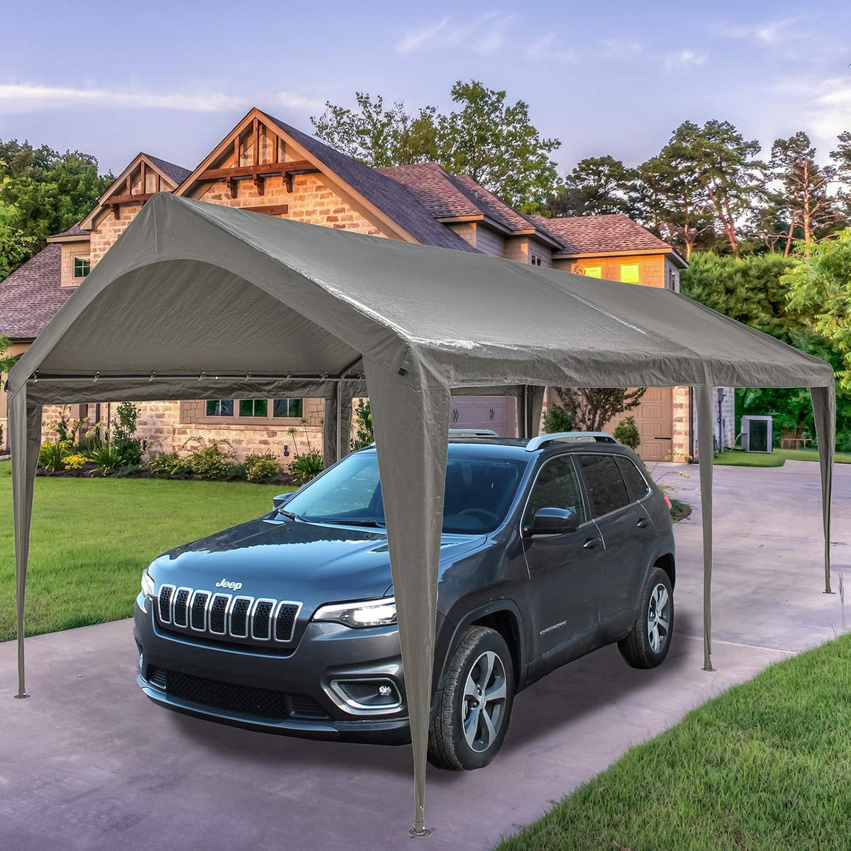 10x20 Ft Heavy Duty Portable Carport Canopy with 6 Legs R1527