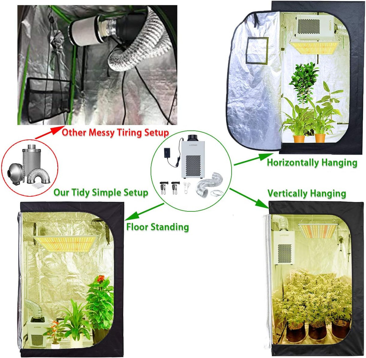 4” Carbon Filter Grow Tent Ventilation Kit with 200CFM Inline Fan K244277