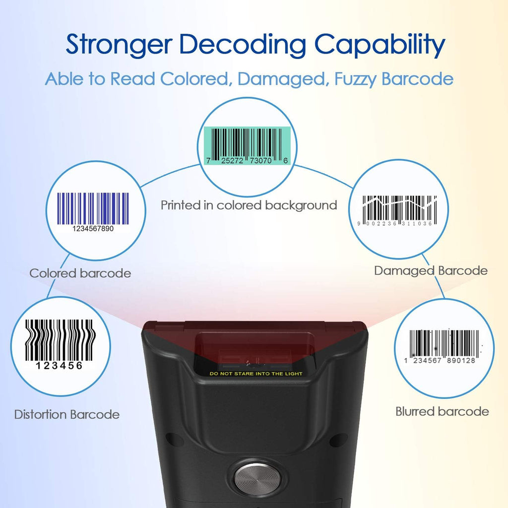Wireless Barcode Scanner Bluetooth Compatible with Adjustable Back Clip Z423240