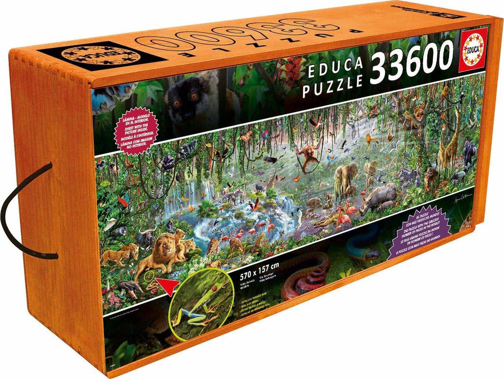 33,600 Piece Wild Life Puzzle with Wheeled Wooden Carry Case O131