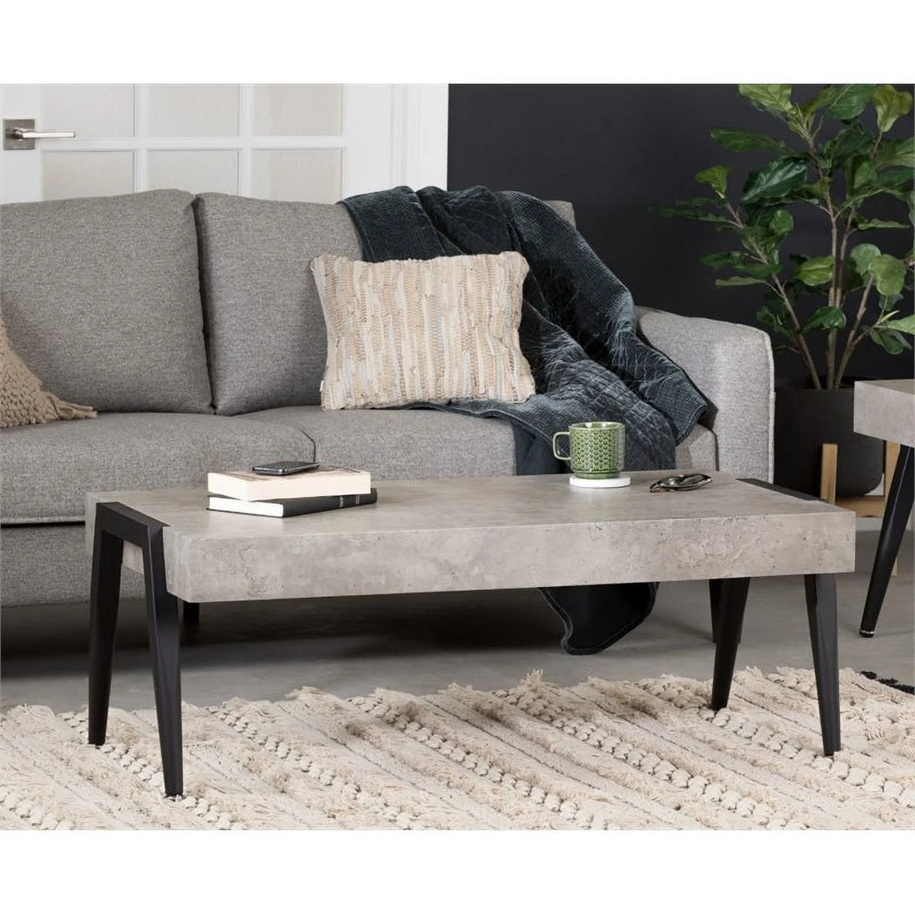 Gray and Black Faux Concrete Coffee Table C244377