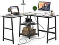 L Shaped Computer Desk with Outlets & USB Ports O4411
