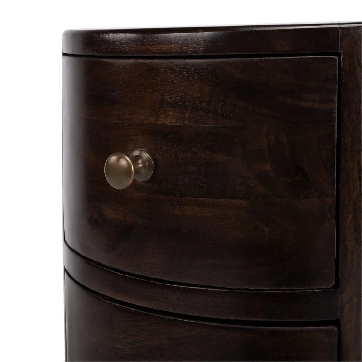 Dark Brown Mango Wood End Table with Storage Set of 2 W3676