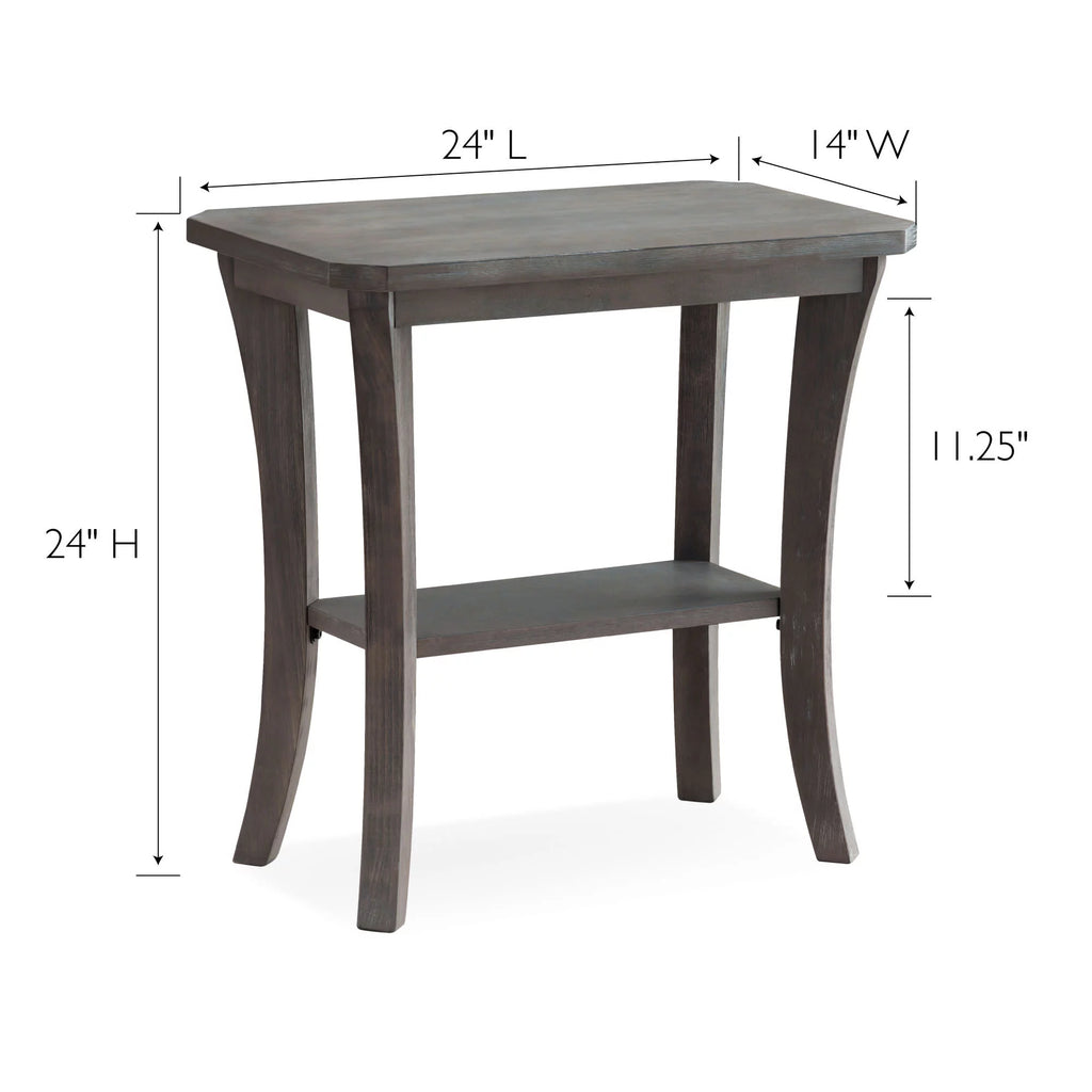 Rustic Gray Narrow Side Table with Shelf G420877