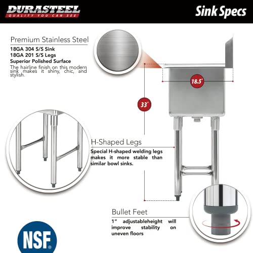 24 Inch Stainless Steel Utility Sink with Faucet L886274