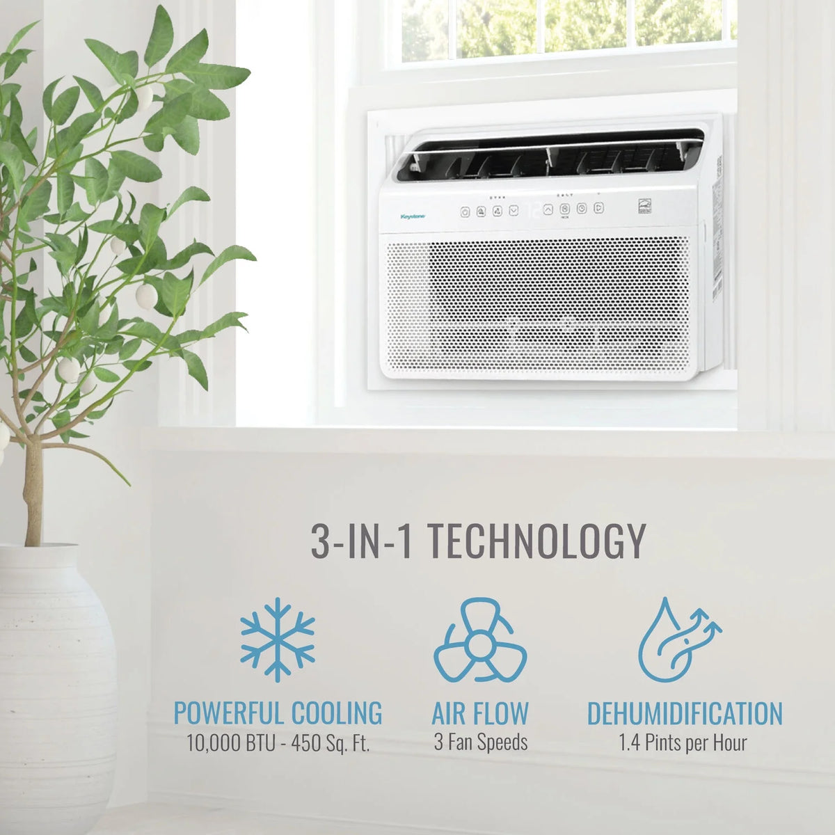 10,000 BTU Window Mounted Inverter Air Conditioner with Remote Control G4632