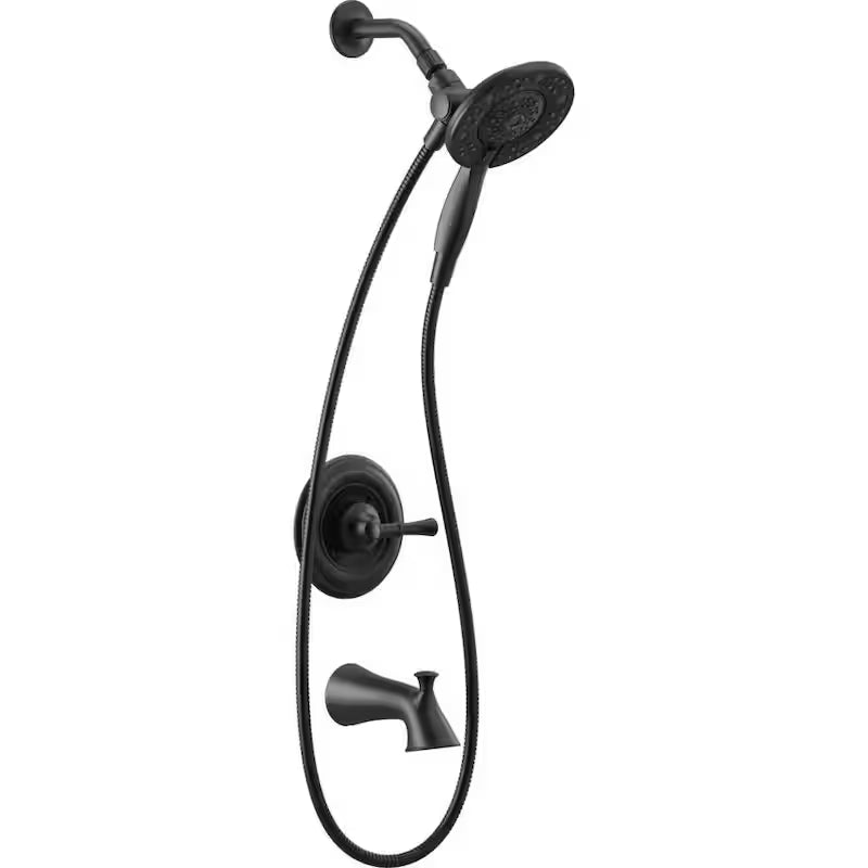 Single-Handle 4-Spray Tub and Shower Faucet in Matte Black U220