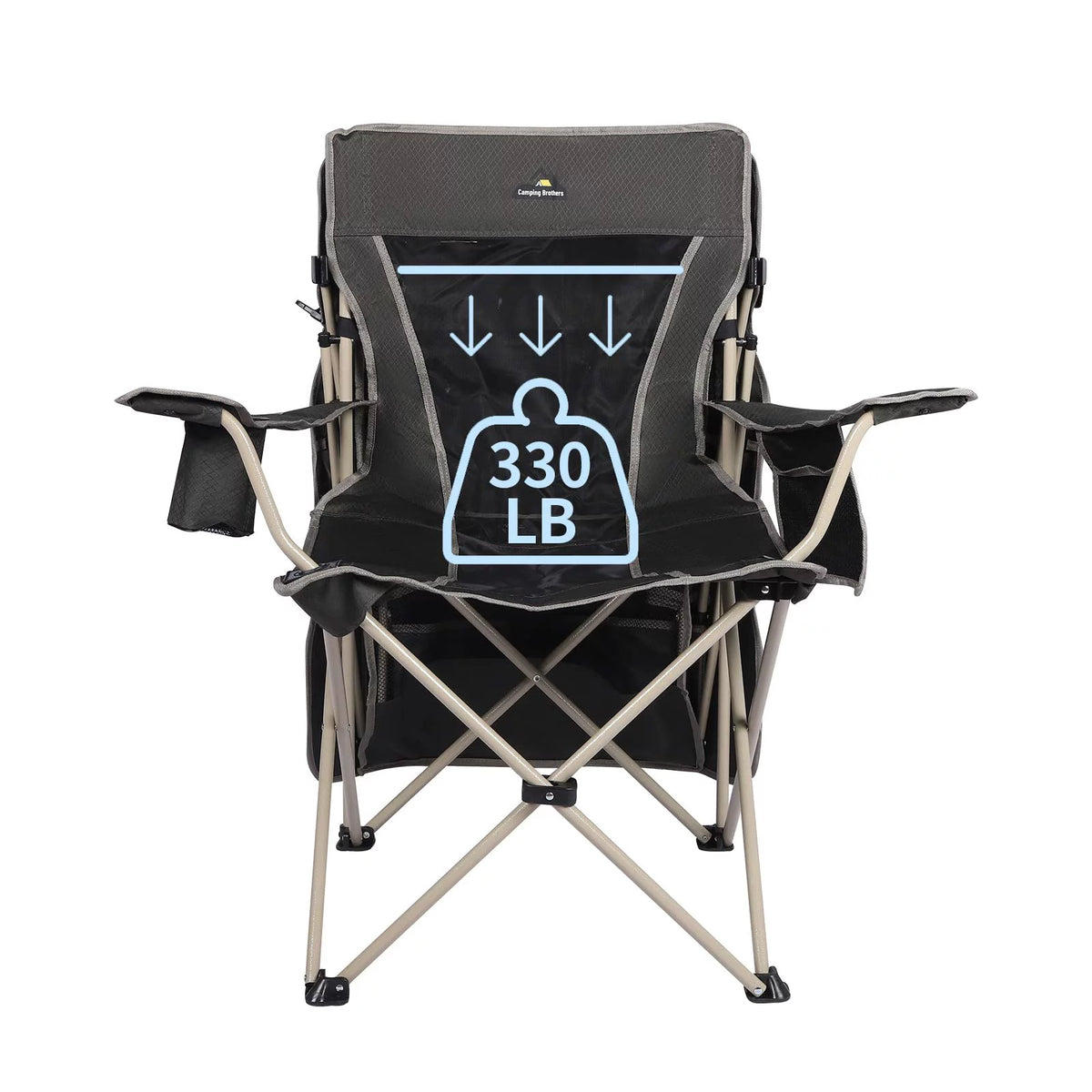 Army Green Folding Camping Chair with Shade Canopy A61733