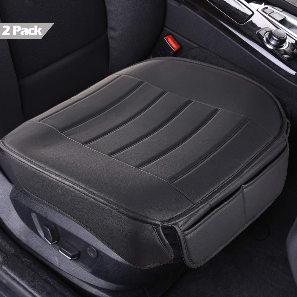 Black PU Leather Car Front Seat Covers 2 Pack M1653