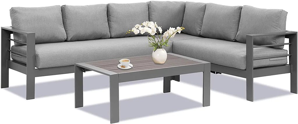 3 Pieces All-Weather Aluminum Patio Sofa Set R34620