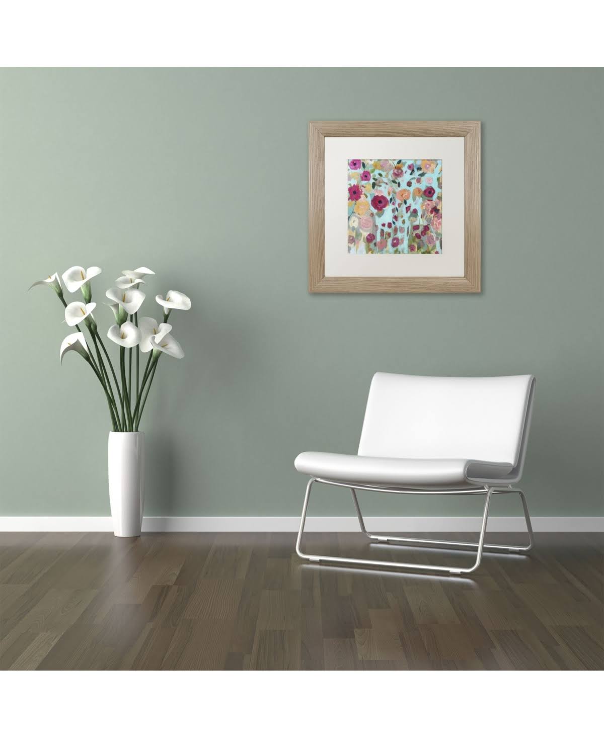 White Matte Birch Frame 16x16-Inch Art Z40665