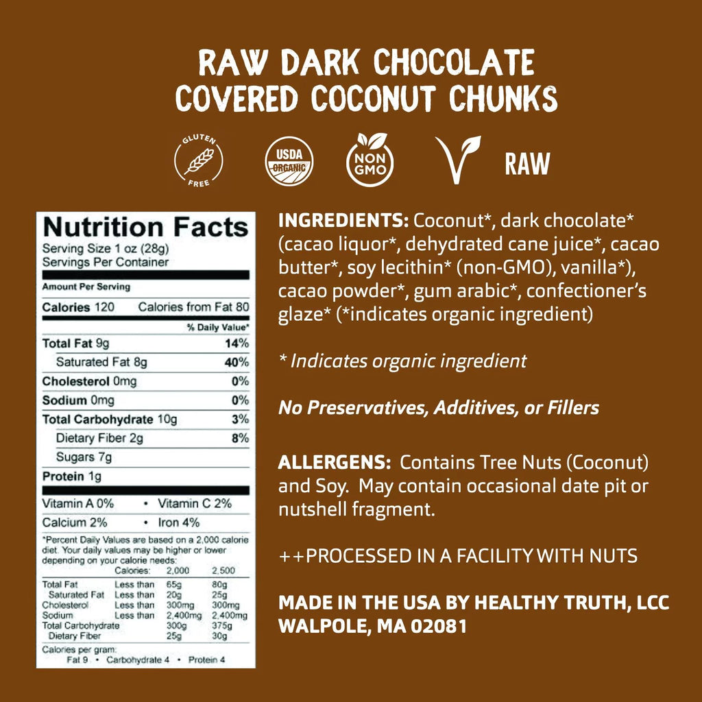 Organic Dark Chocolate Covered Coconut Chunks 1.4oz R84940
