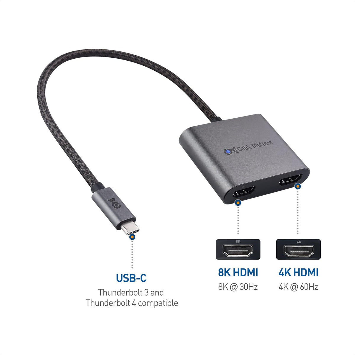 USB-C to HDMI Adapter in Gray W77304