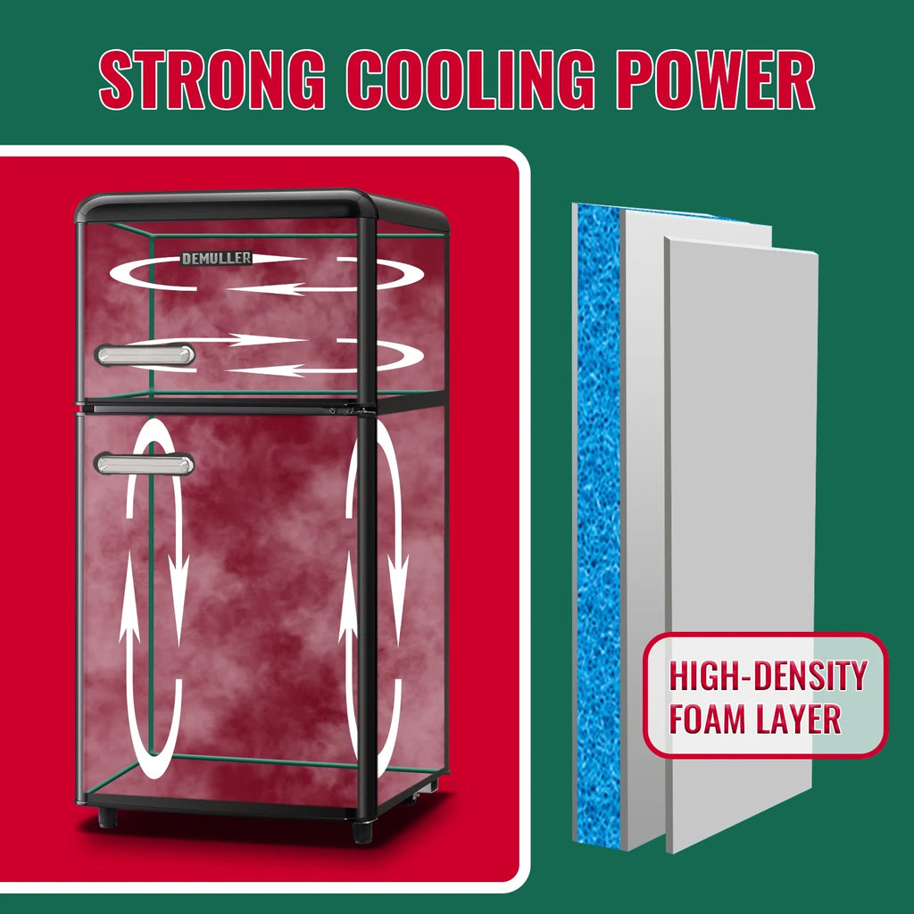 3.5 Cu.ft Dual Door Small Refrigerator with Freezer J2349