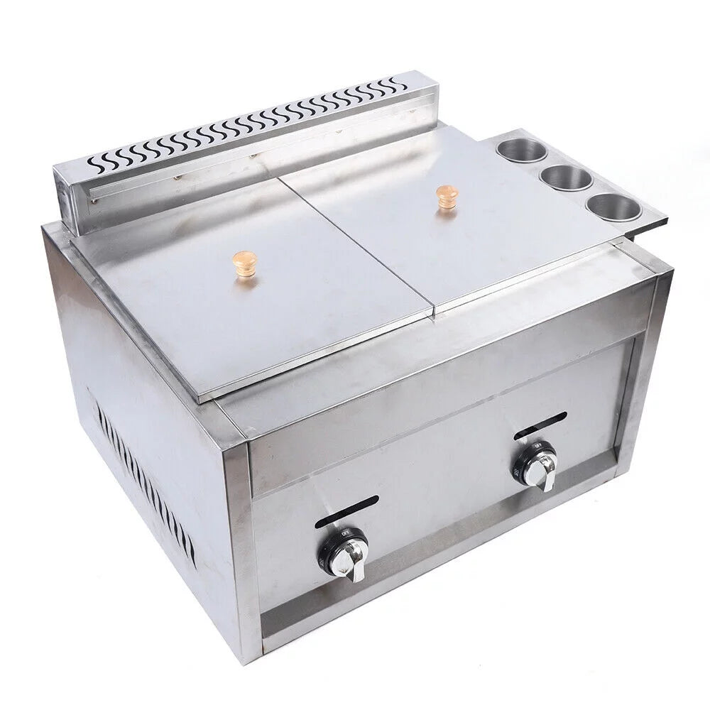2 Burner Propane Gas Deep Fryer Stainless Steel L739