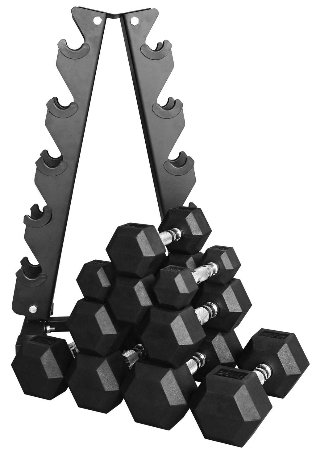 150LB Coated Hex Dumbbell Weight Set and Storage Rack E173170