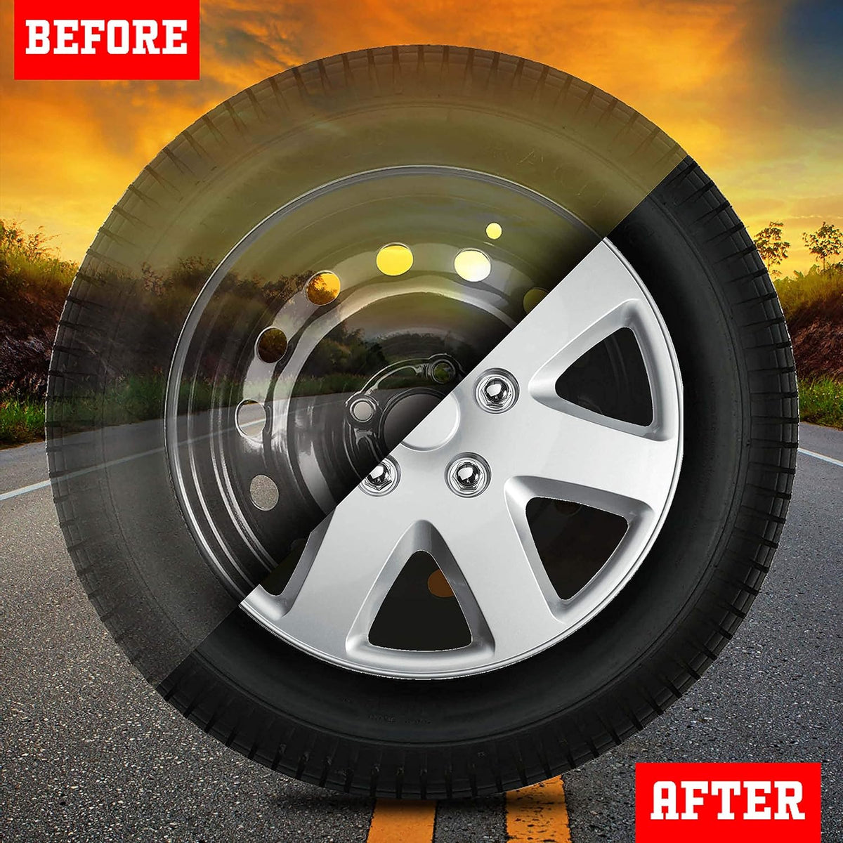 16-Inch Set of 4 Car Wheel Hub Caps V517