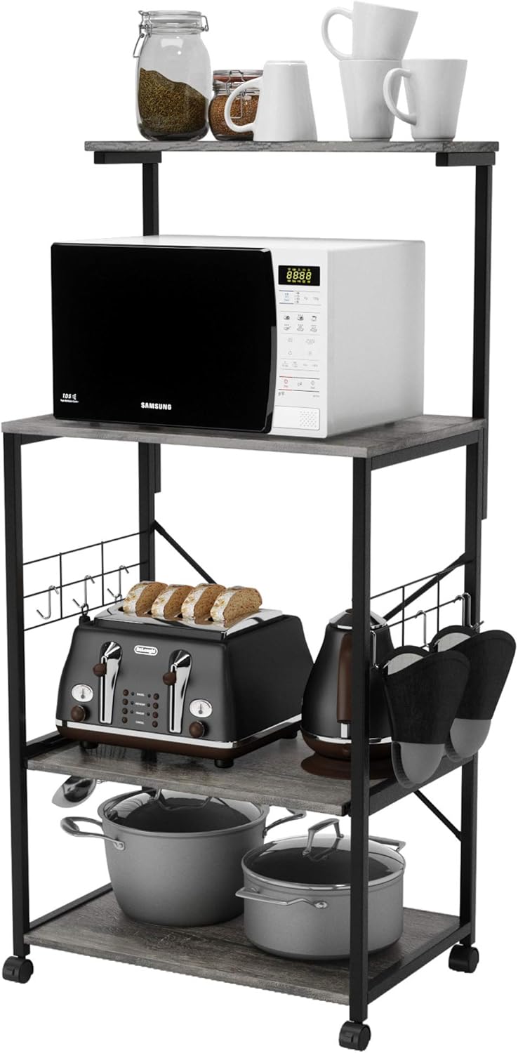 4 Tier Rolling Kitchen Cart with Storage Shelf C74082