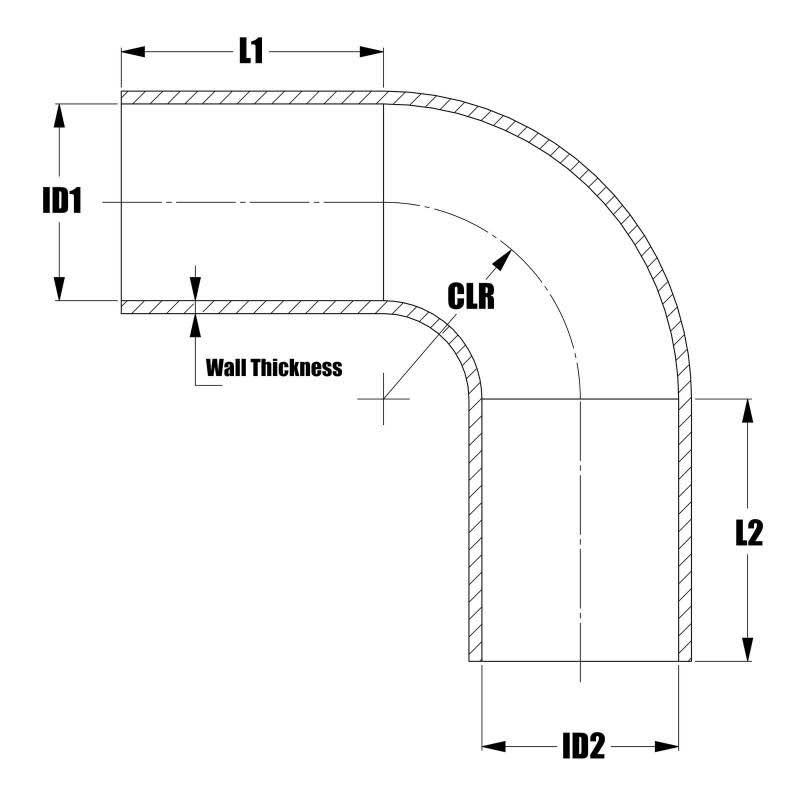Black 90 Degree Silicone Elbow Coupler Hose O284