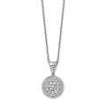 925 Sterling Silver CZ Circle 18in Necklace with Lobster Clasp O169