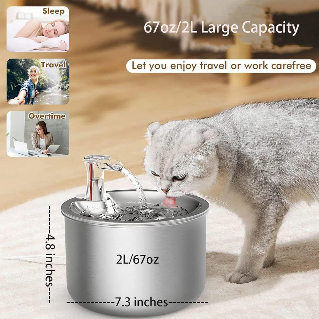 2L/67OZ 304 Stainless Steel Automatic Water Fountain H498