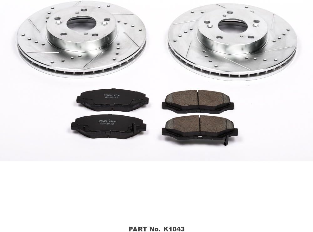 Carbon-Fiber Ceramic Brake Pad and Drilled and Slotted Rotor Kit V1023