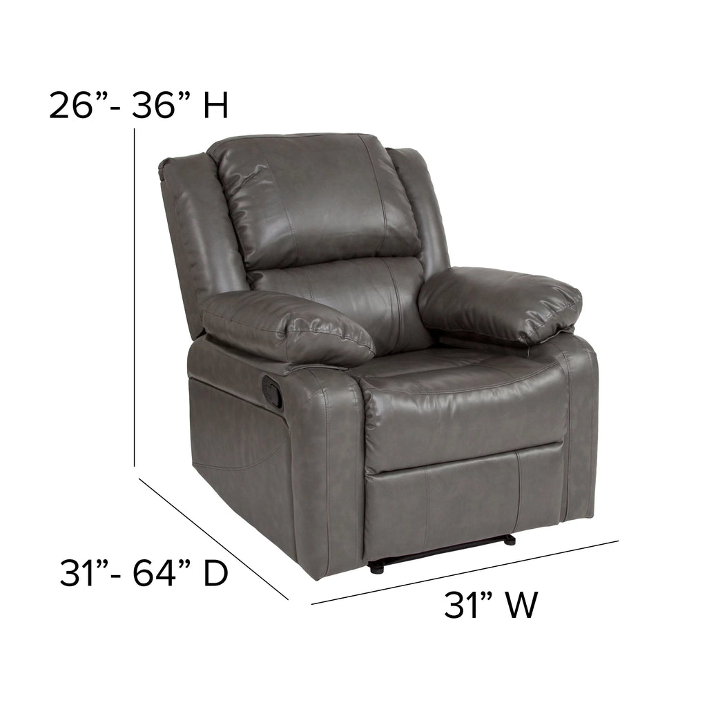Gray LeatherSoft Recliner D828