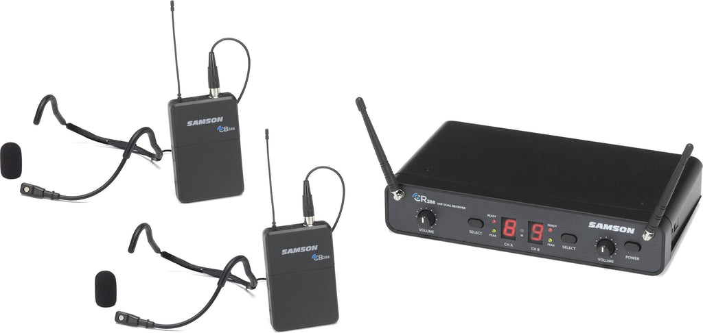 Dual Beltpack UHF Wireless Headset Mics A811179