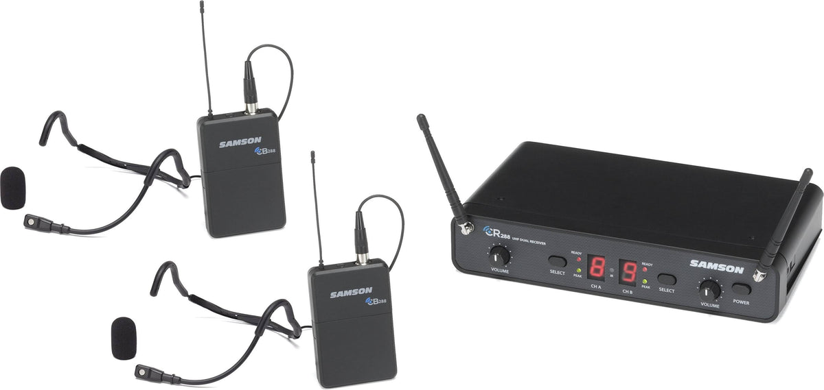 Dual Beltpack UHF Wireless Headset Mics A811179