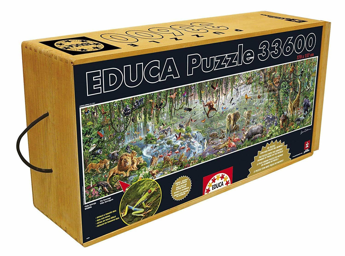 33,600 Piece Wild Life Puzzle with Wheeled Wooden Carry Case O131