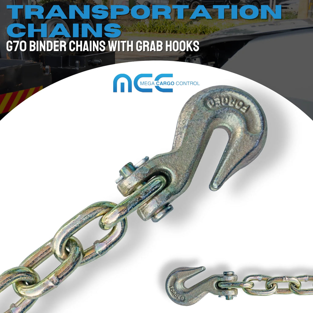 2 Pack G70 5/16" x 20' Tow Chain with Grab Hook N9284