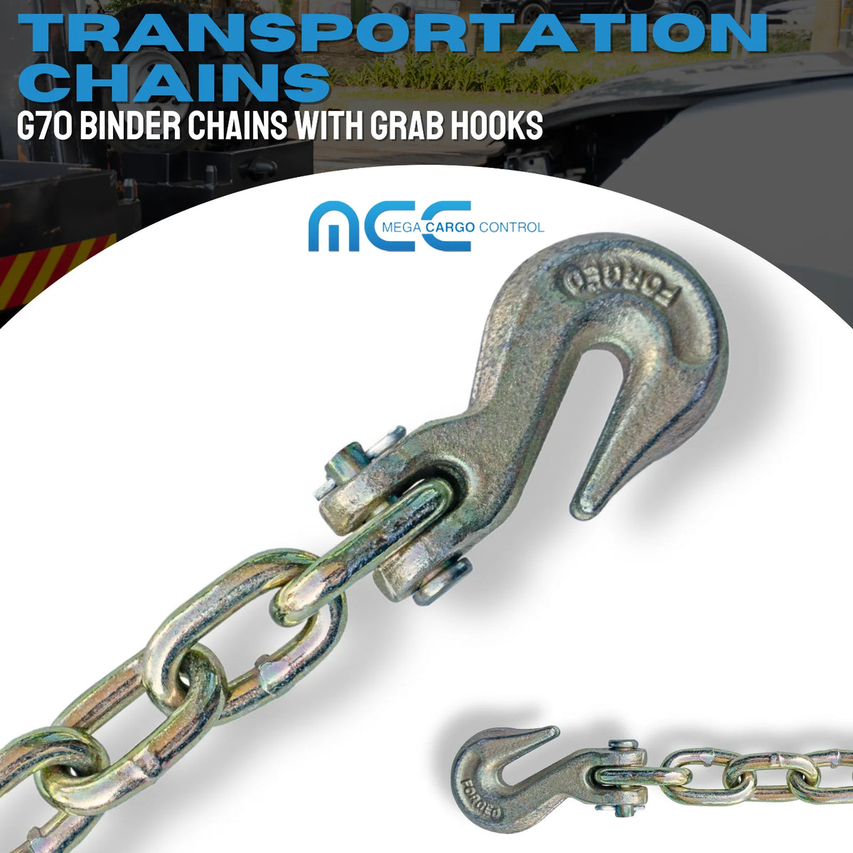 2 Pack G70 5/16" x 20' Tow Chain with Grab Hook N9284
