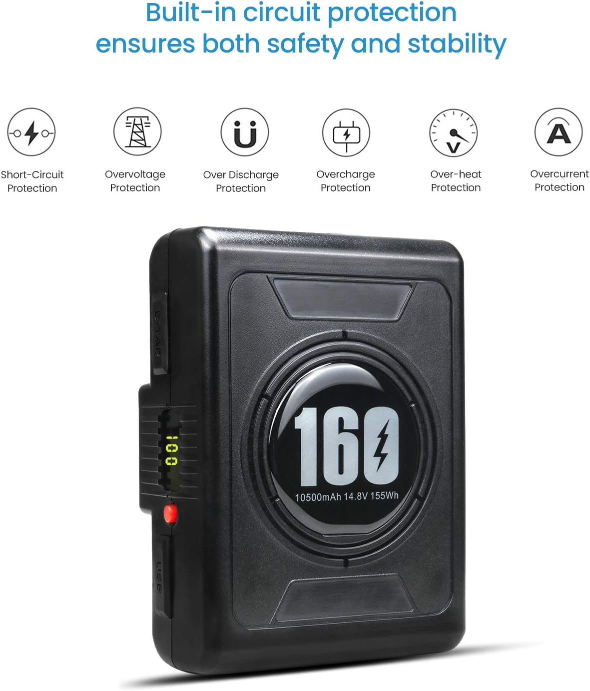 10500mAh Gold Mount Battery with D-tap Charger and Cable Z968634