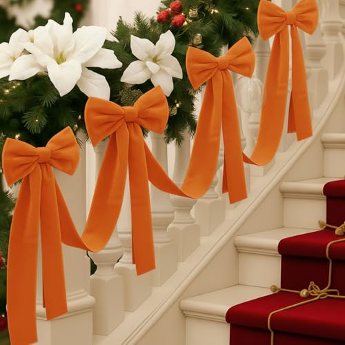 Velvet Bow Garland with 6 Pcs Large Bow F248743