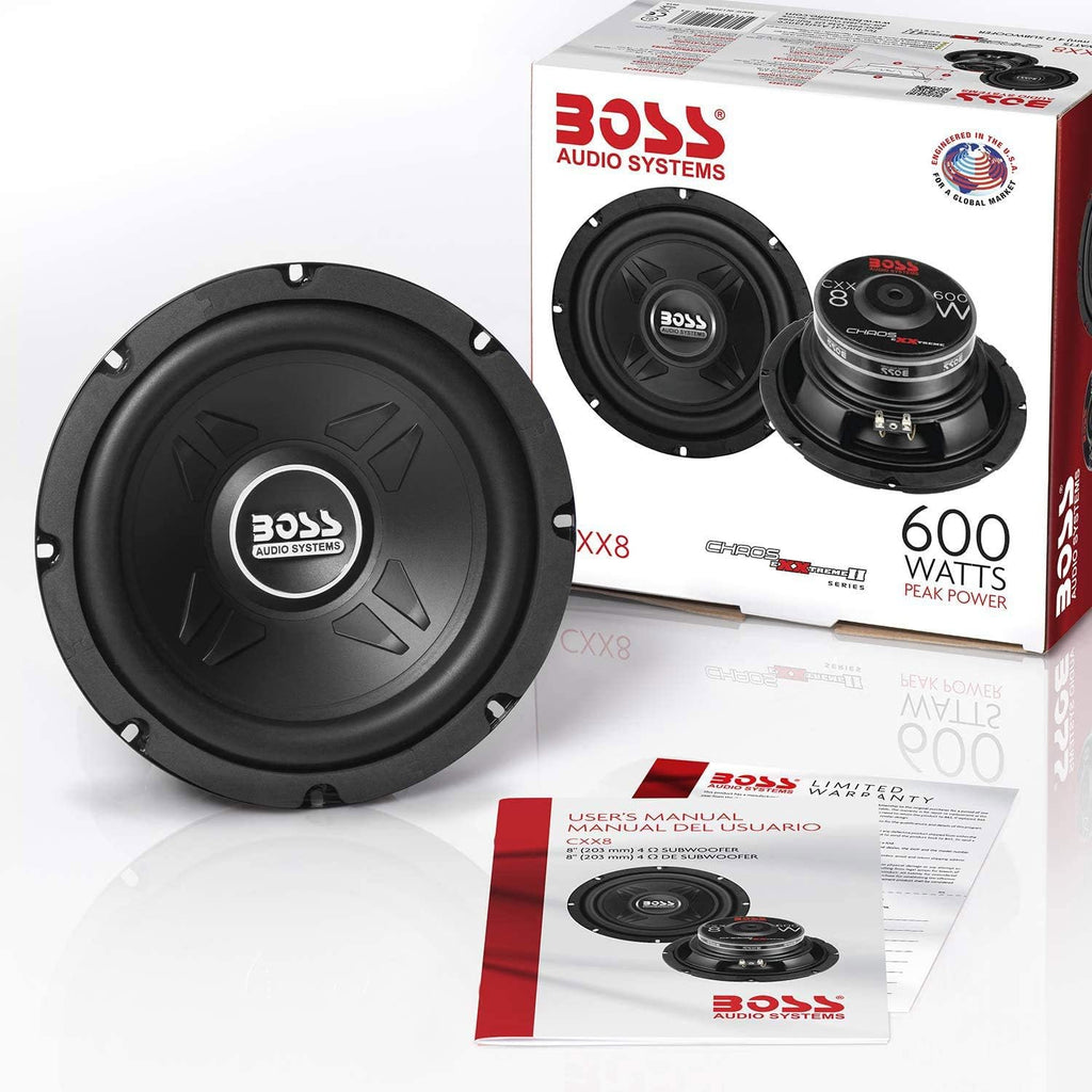 600-Watt 8-Inch Car Subwoofer Audio Speaker, Pack of 2 I496