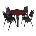 48" Square Breakroom Table & 4 Stack Chairs H169
