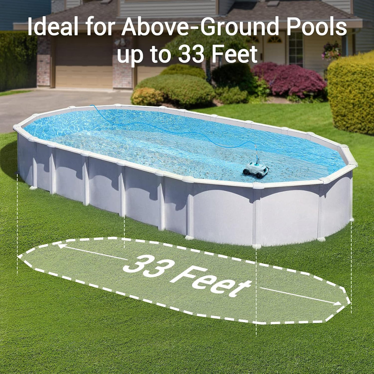 Robotic Pool Cleaner for Above Ground Pools up to 33 Feet Z618516
