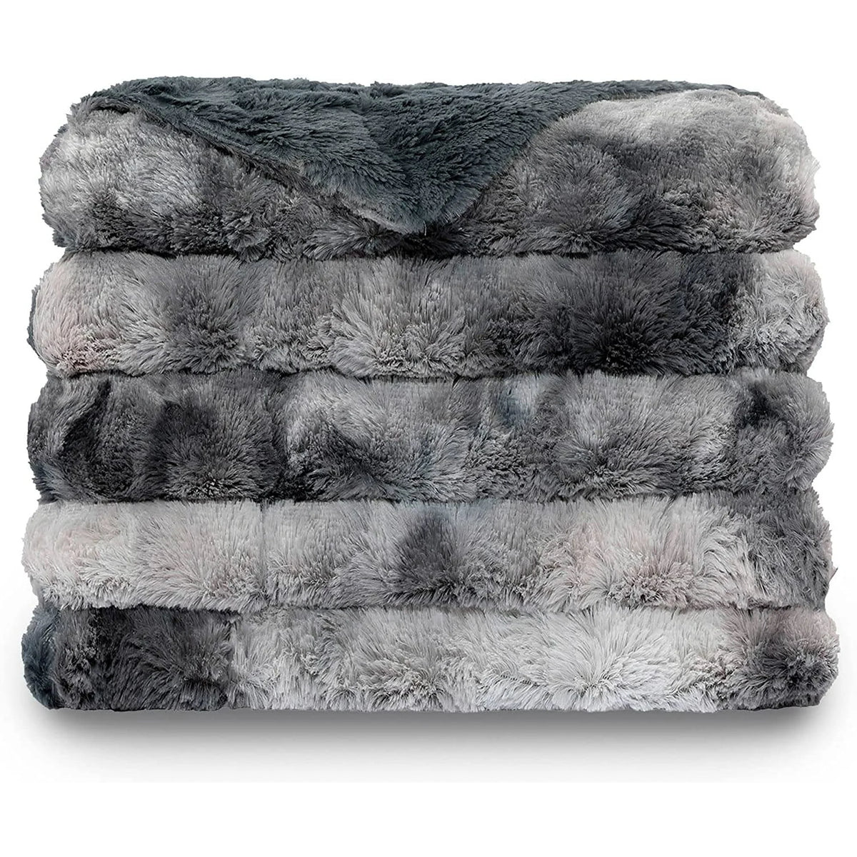 Oversized Soft Fuzzy Faux Fur Sherpa Throw Blanket 60''x80'' Gray J226578