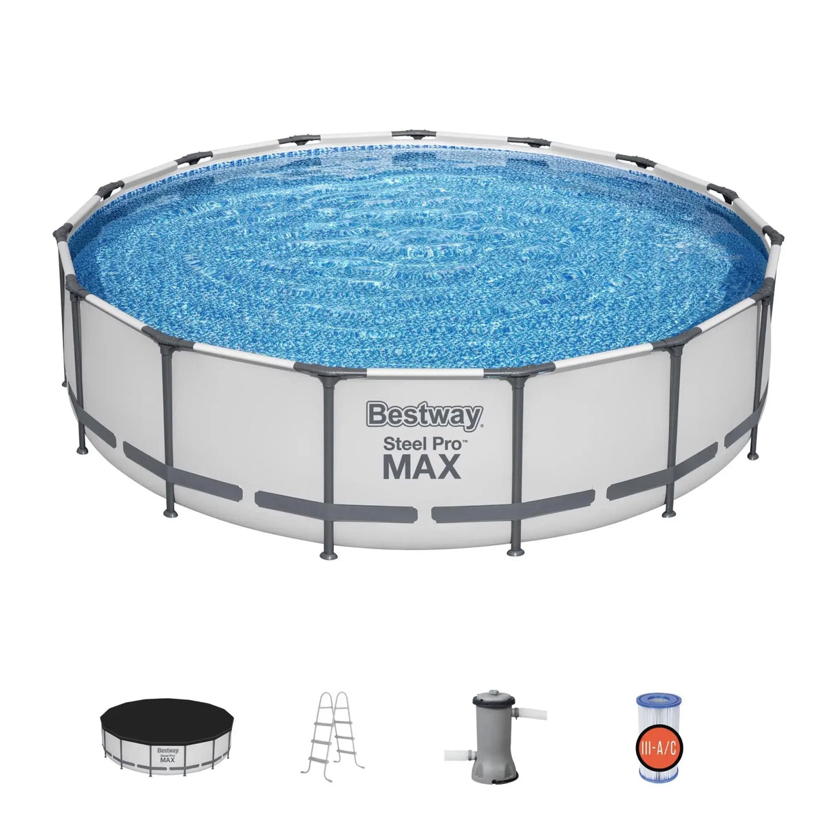 15'x42 Round Frame Above Ground Pool with Filter Pump D1642