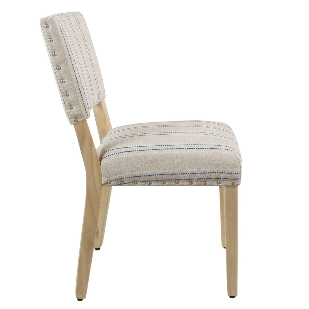 Set of 2 Stripe Dining Chair Blue/White H515