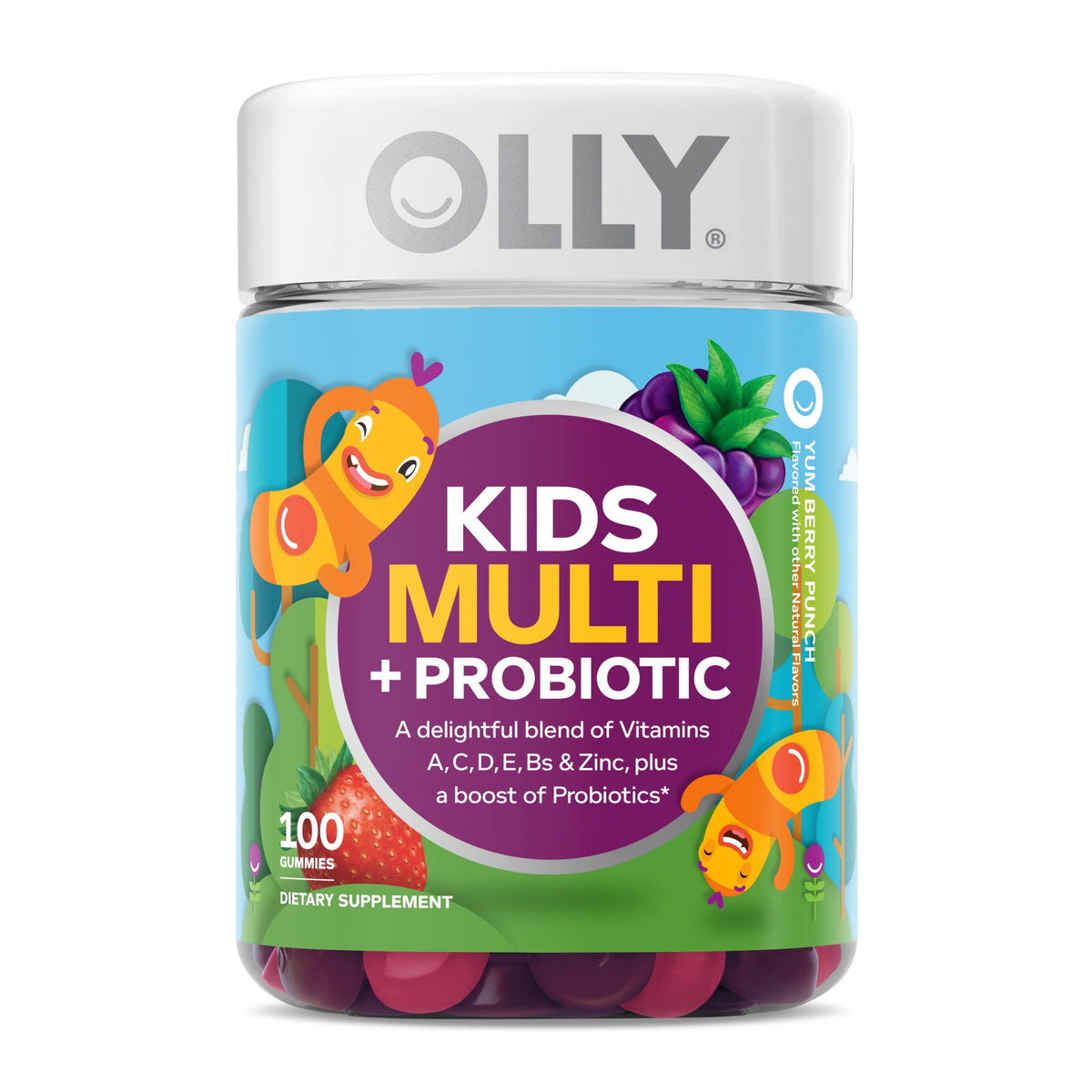 Kids Multivitamin Probiotic Gummy, Berry, 100 Ct W67229
