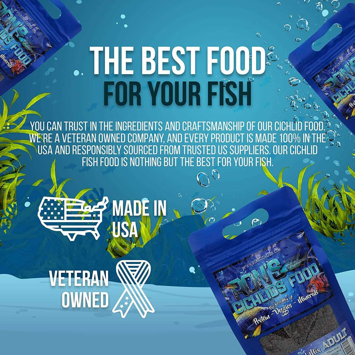Fish Food for African Cichlids Tetras Tropical Fish K1547