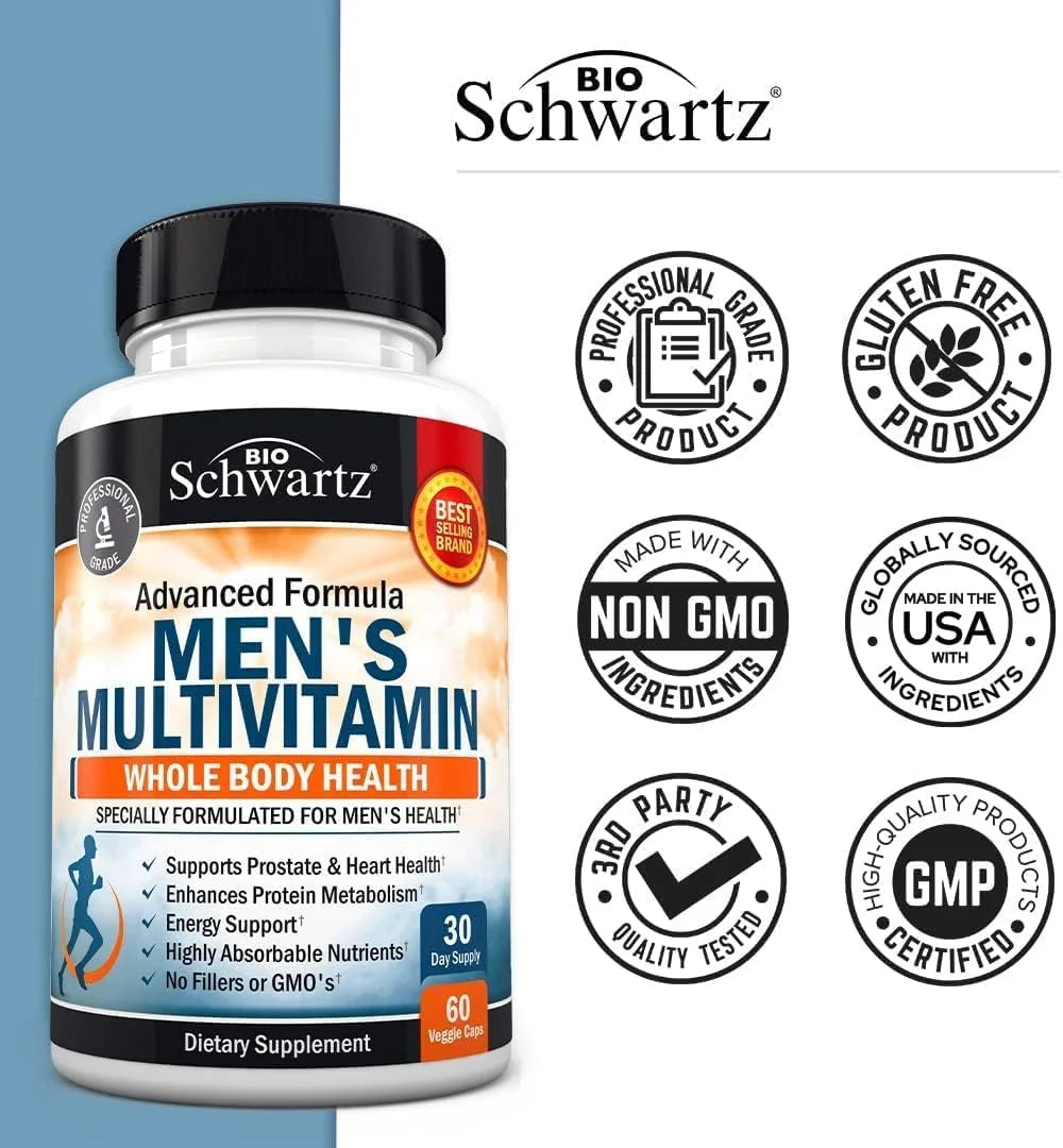 Men's Multivitamin with Vitamin C A B D3 E Zinc 60 Ct C405509