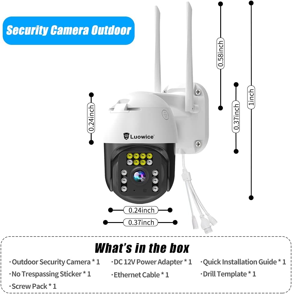 5MP PTZ WiFi IP Security Camera with Color Night Vision N36650