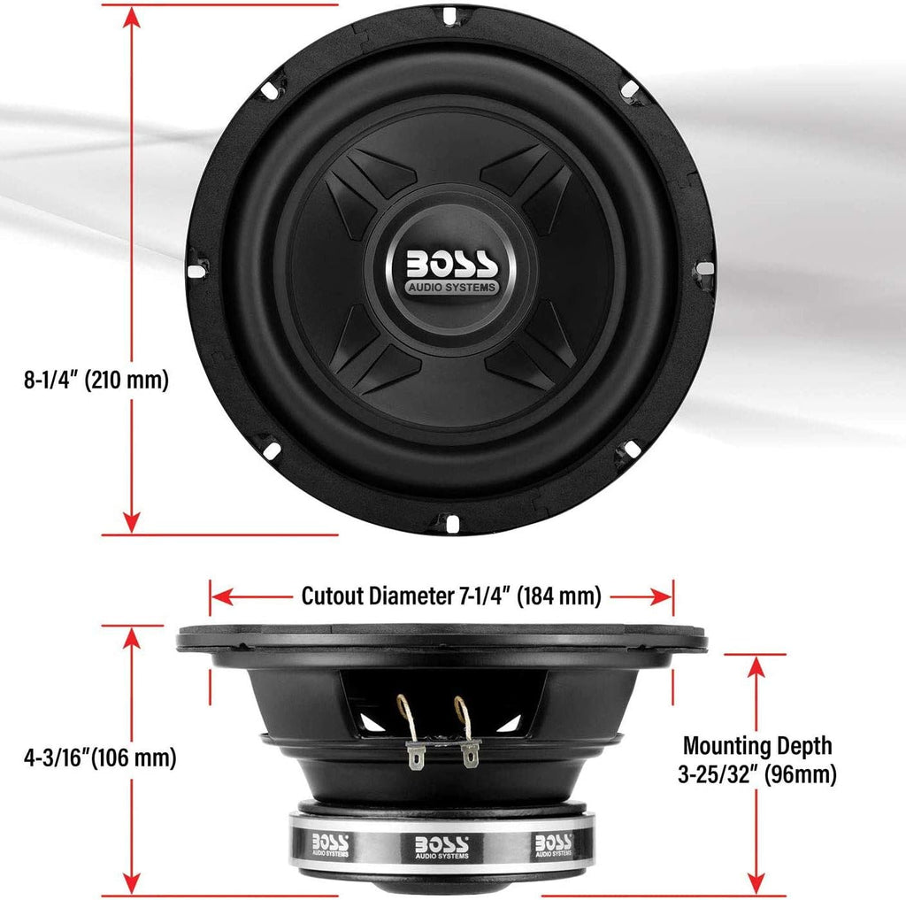 600-Watt 8-Inch Car Subwoofer Audio Speaker, Pack of 2 I496