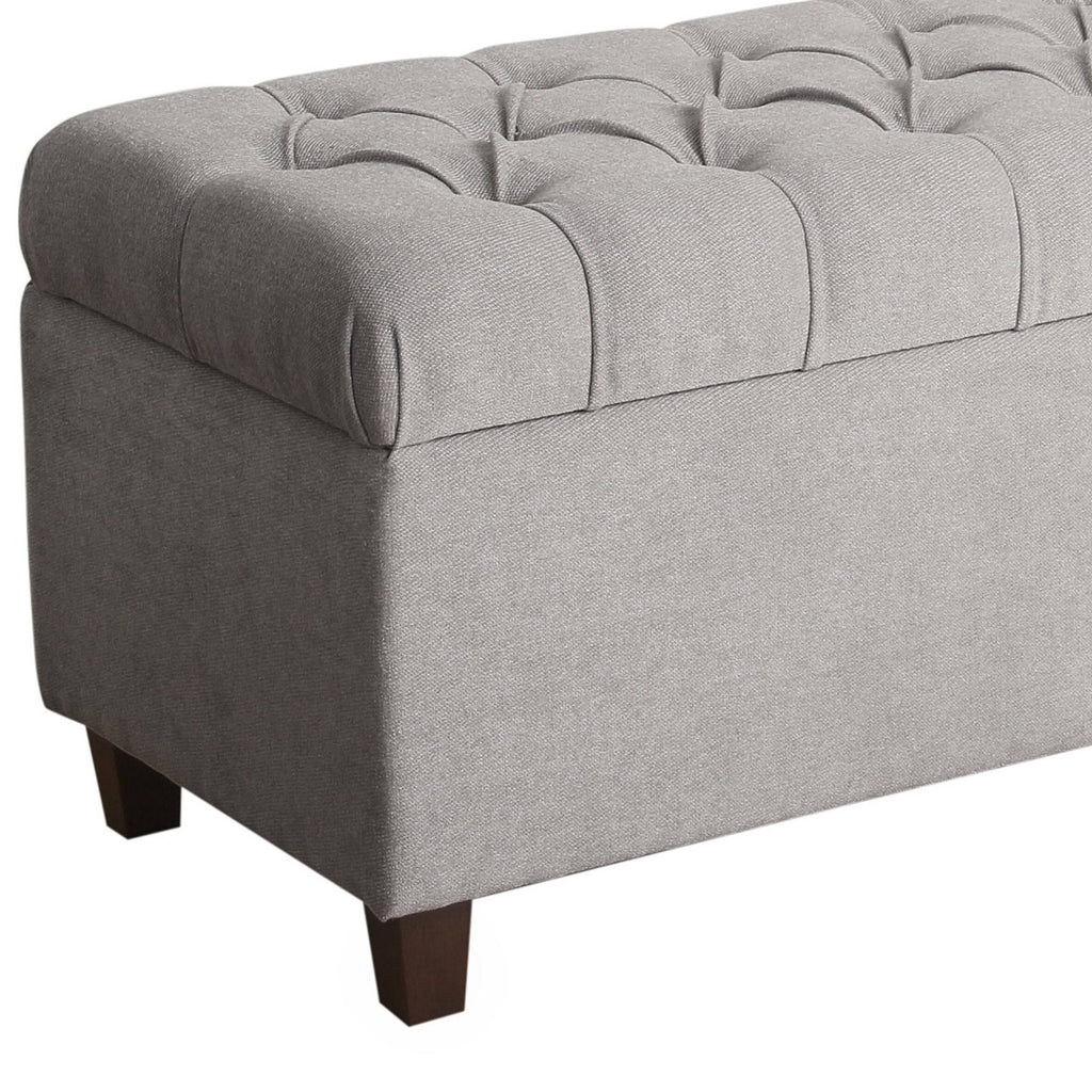 Gray and Brown Fabric Upholstered Storage Bench E688356