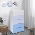 Blue 5 Drawer Plastic Dresser O15398