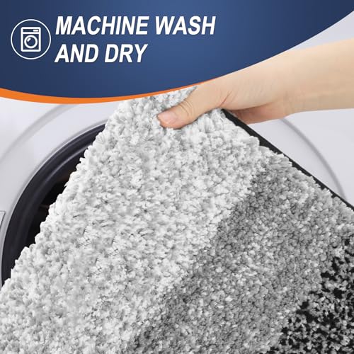 Grey U-Shaped Microfiber Toilet Bath Mat C9747