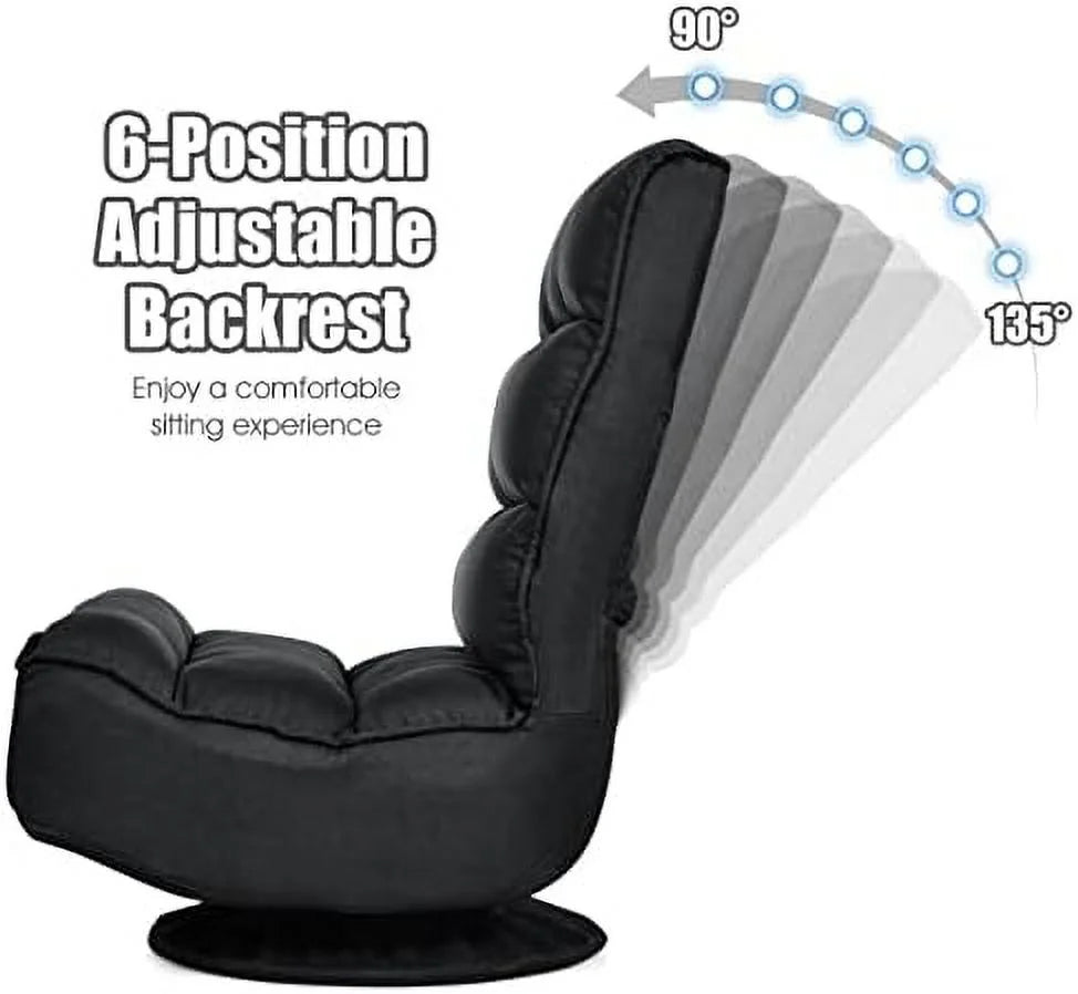 Folding Swivel Floor Chair with 6 Positions Adjustable W21824